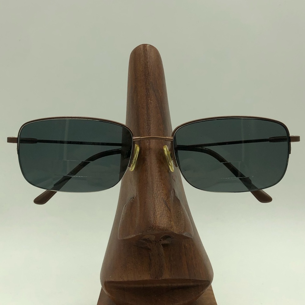 OutPost Brown Oval Half-Rim Sunglasses Frames